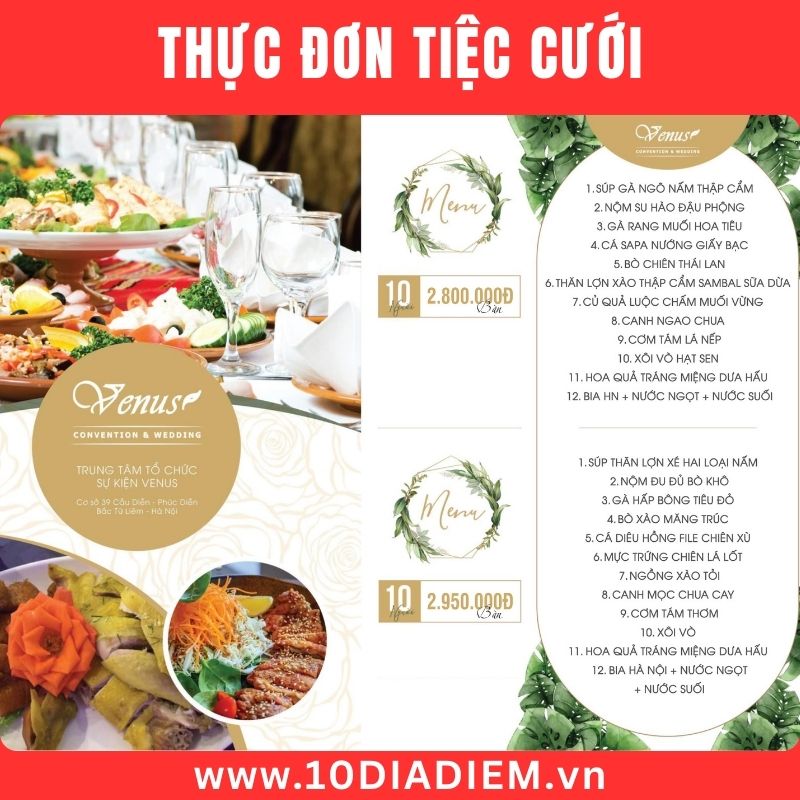 thực đơn đám cưới
