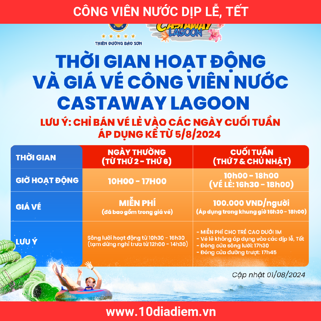 Công Viên Nước dịp lễ, Tết Công Viên Nước dịp lễ, Tết