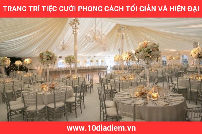 Trang Trí Tiệc Cưới Phong cách tối giản và hiện đại Trang Trí Tiệc Cưới Phong cách tối giản và hiện đại