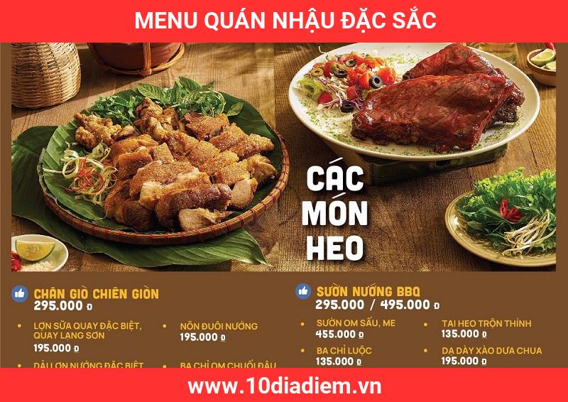 menu quán nhậu đặc sắc menu quán nhậu đặc sắc