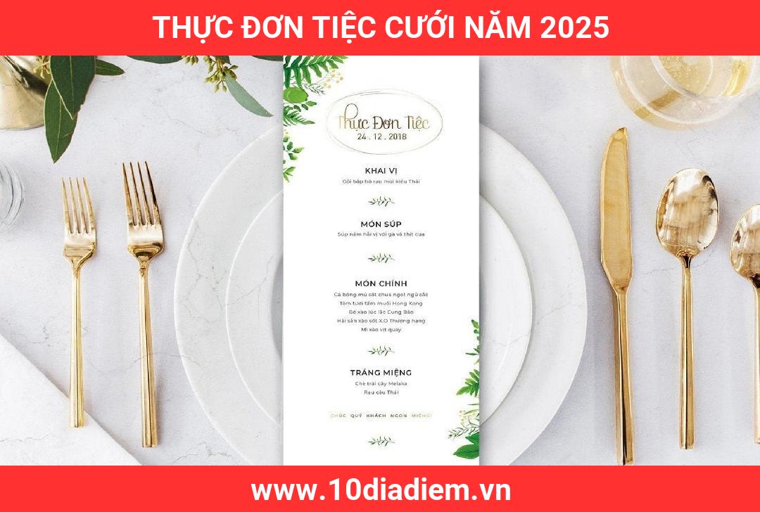 thực đơn tiệc cưới năm 2025 thực đơn tiệc cưới năm 2025