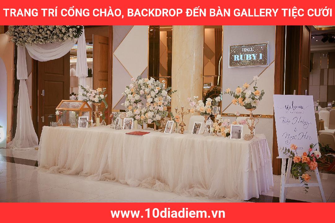 trang trí cổng chào, backdrop đến bàn gallery tiệc cưới trang trí cổng chào, backdrop đến bàn gallery tiệc cưới